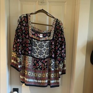 Bila Black Multicolor Floral Blouse